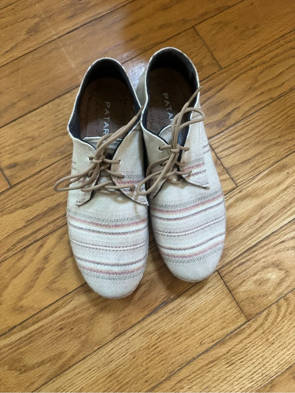 Patara Mens Nomad Woven Striped Derby Lace Up Shoe Espadrille Sz 8 Boho Coastal
